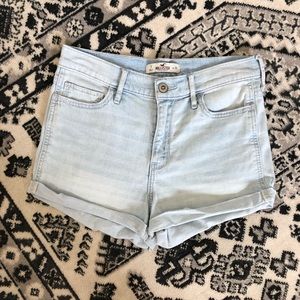 Hollister Light Wash High Waisted Denim Shorts